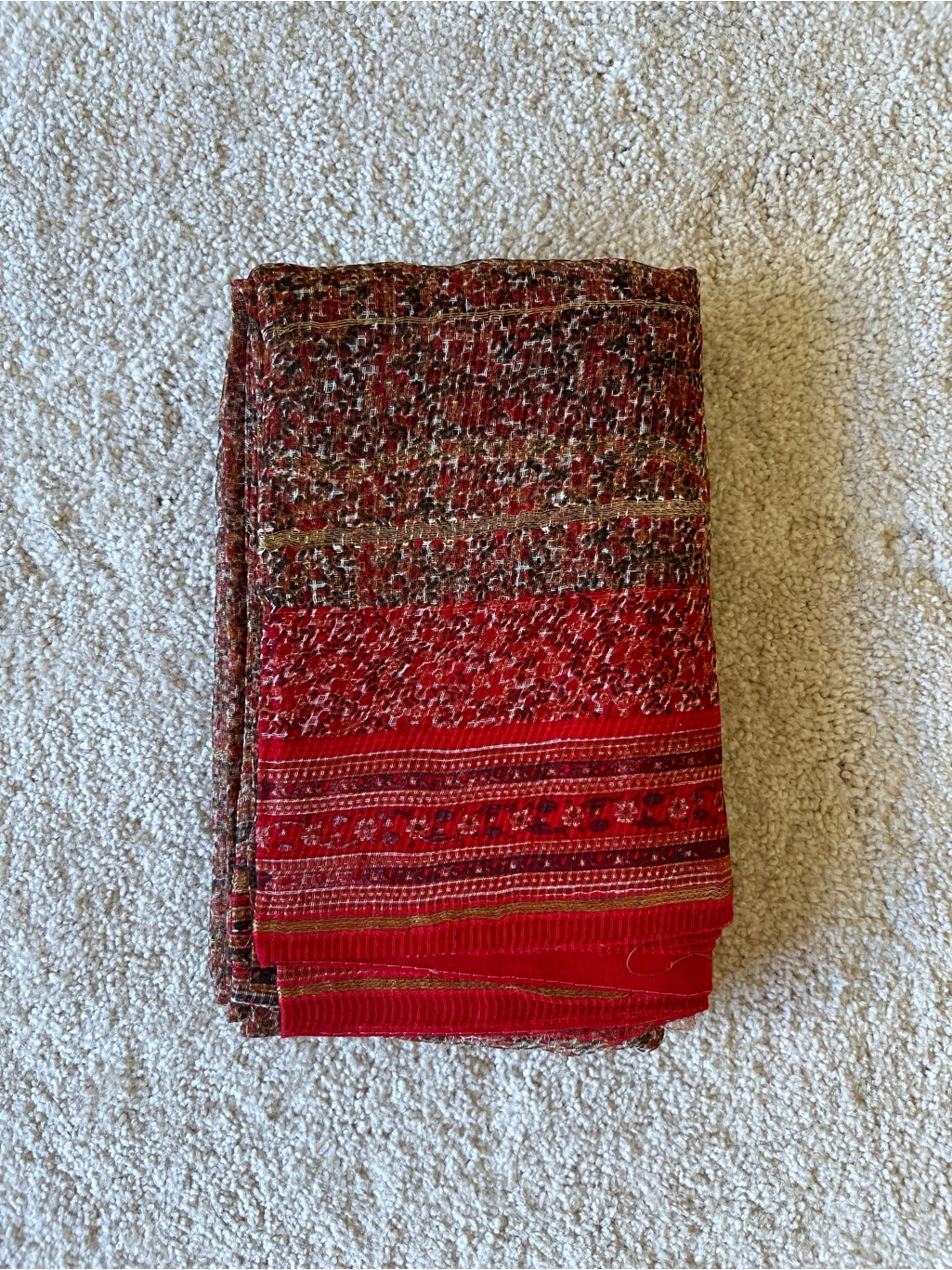 Vintage Red Saree